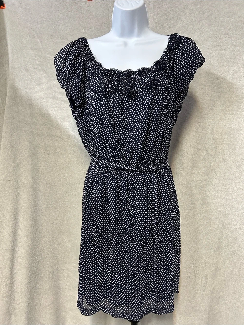 max studio black and white dress with Heart Dot Print Contrast Trim Along Neckline occasion 2026 02 spring 1 Butter Cream Petite Buttercream Size:Waist 32